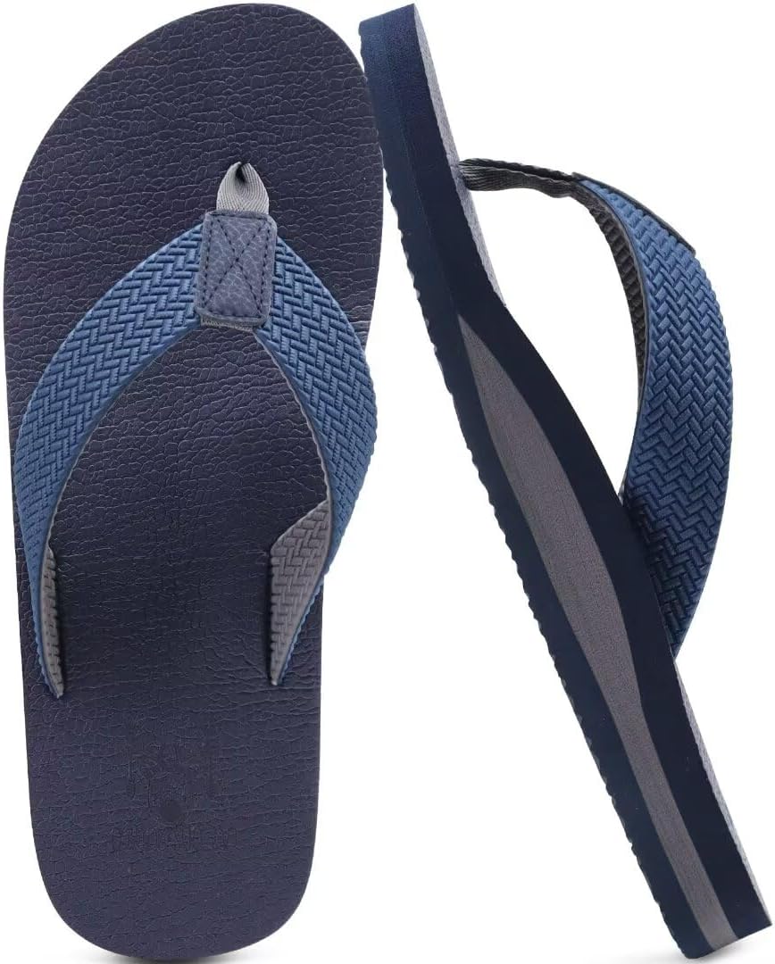 Detalle de KuaiLu Leather Arch Support Flip Flops for Men