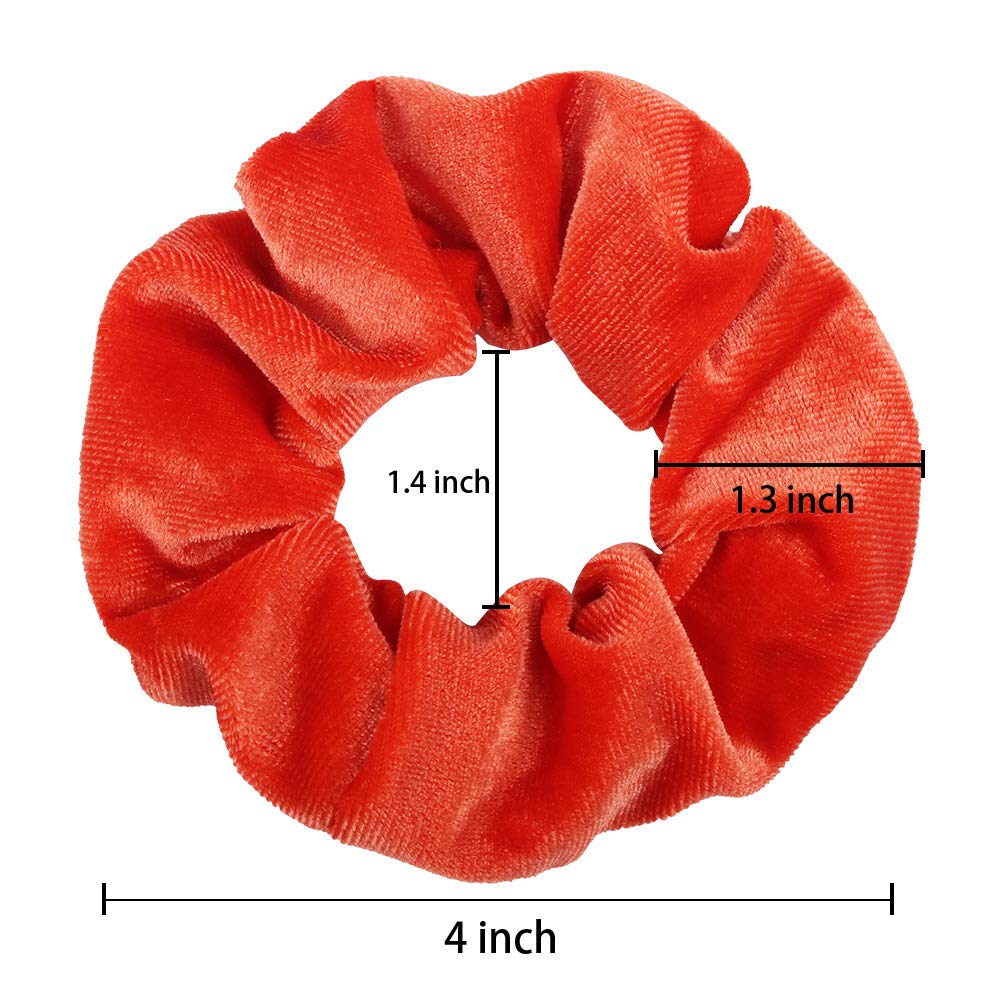 Detalle de Didder Didder-Beauty-EF283-7 Velvet Hair Scrunchies, 20-Piece Orange Set