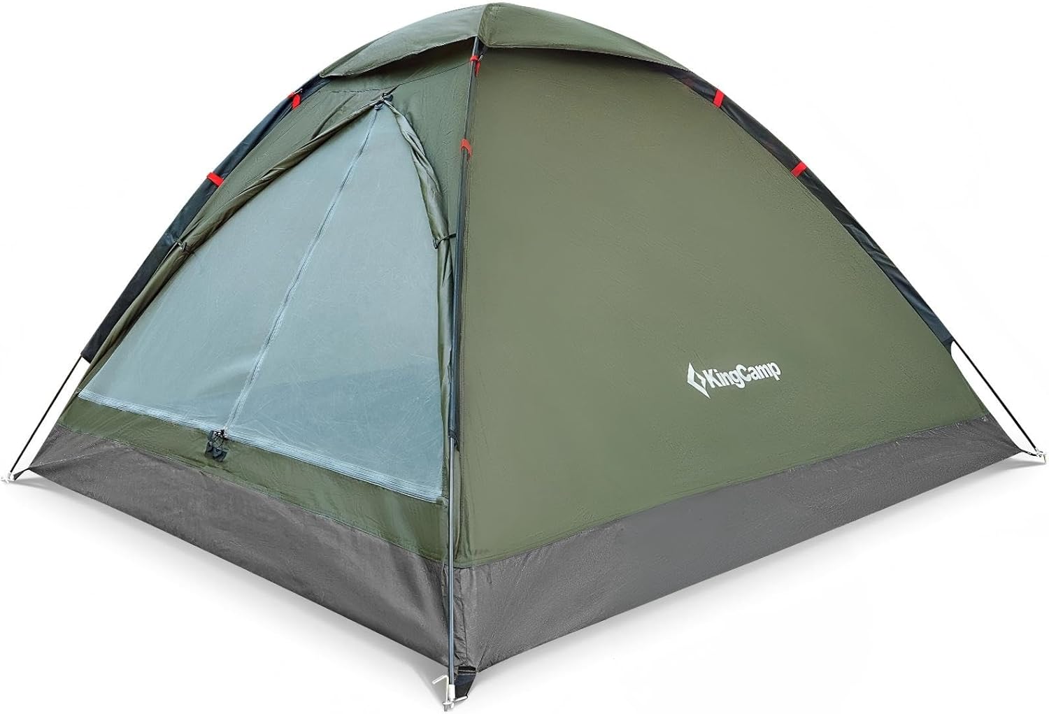 Detalle de KingCamp 2-3 Personen Zelt – Wasserdicht 3000 mm, Ultraleicht & Großes Überdach, ideal für Wanderer, Festivals & Wochenendausflüge