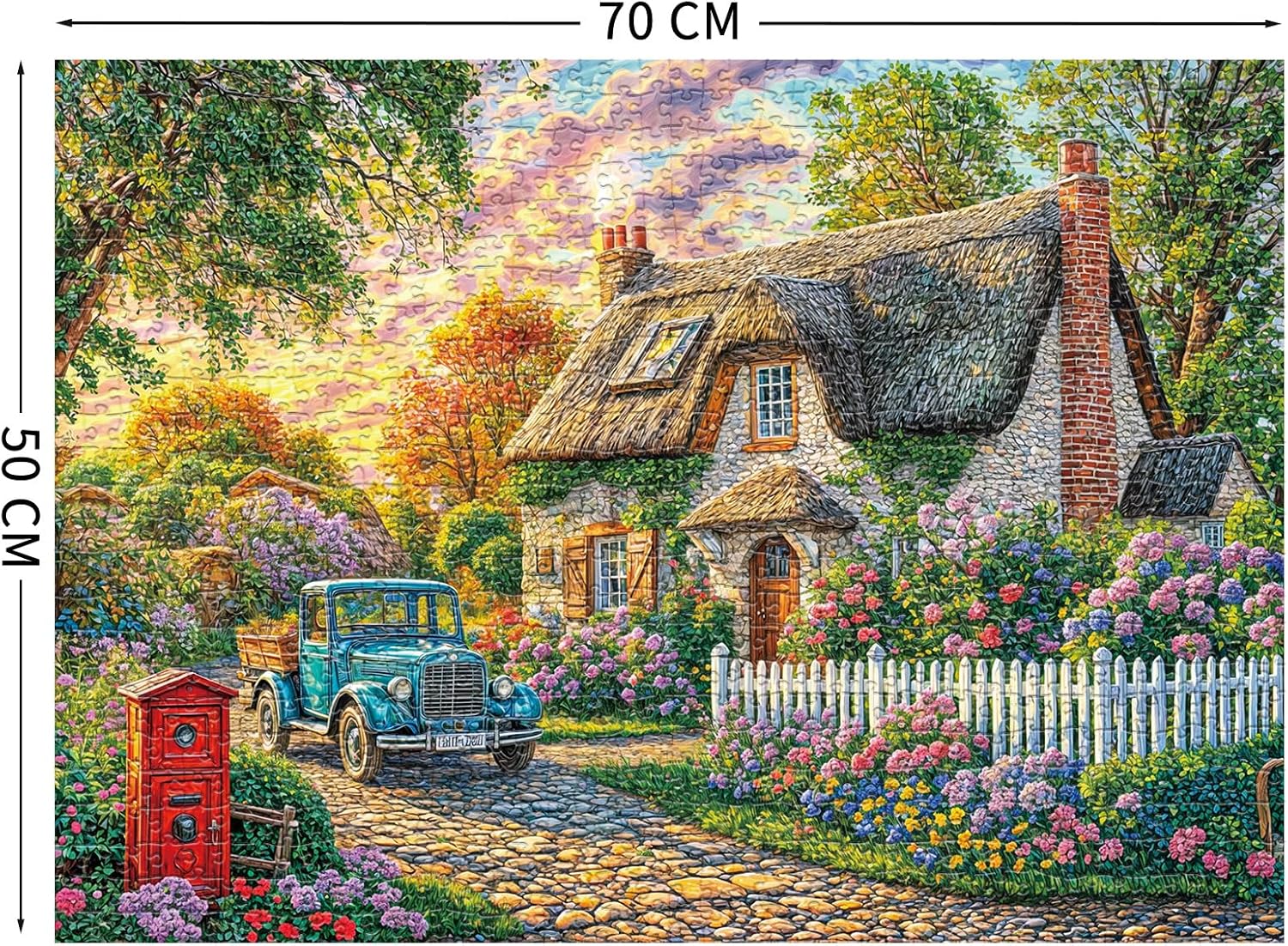 Detalle 2 de TangComplete Puzzle 1000 Teile – Farbintensive Blumen- und Zimmermotiv-Puzzles für Erwachsene und Kinder ab 14