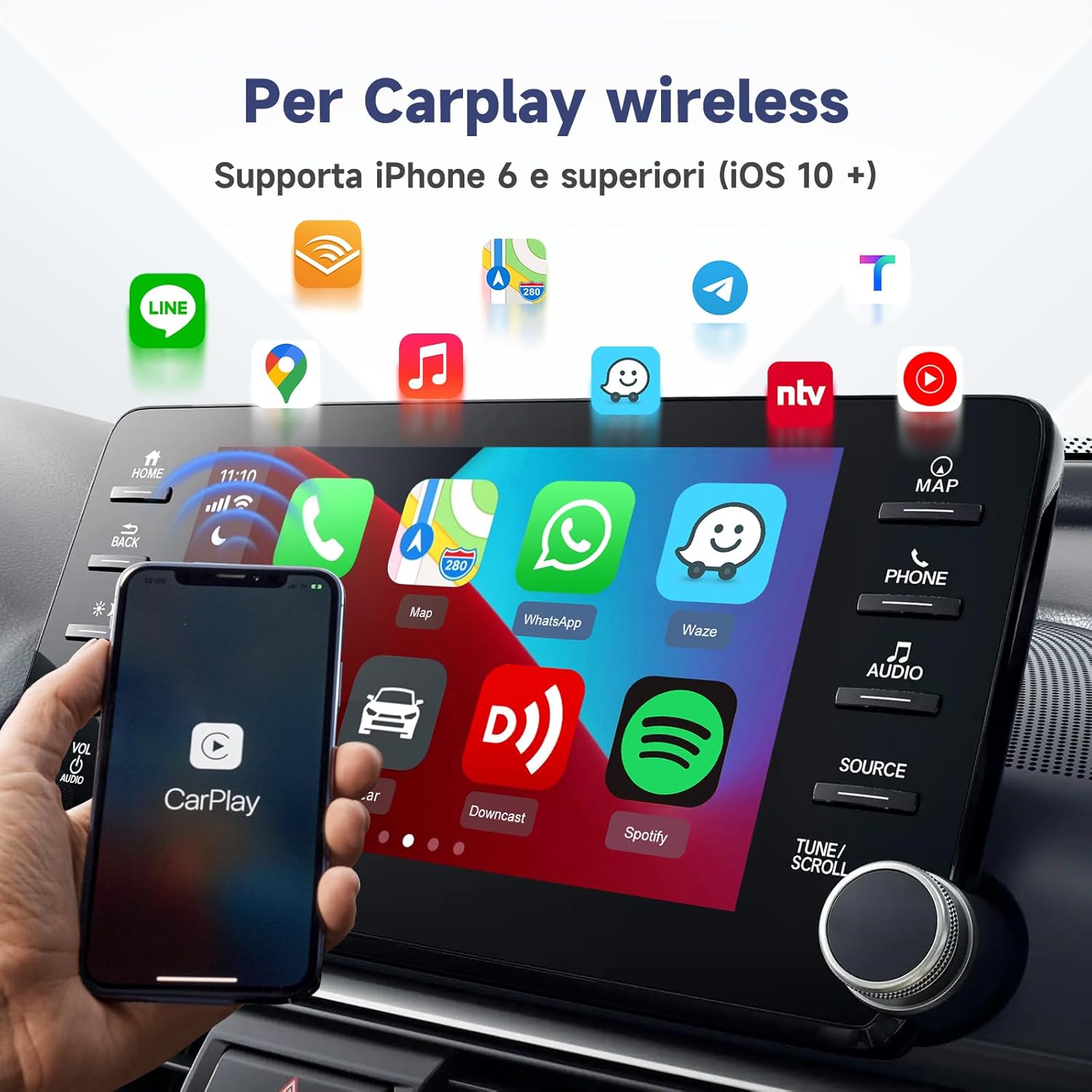 Thumbnail 2 de Carlinkit mini SE Adattatore CarPlay wireless per conversione USB, supporto Siri e OTA