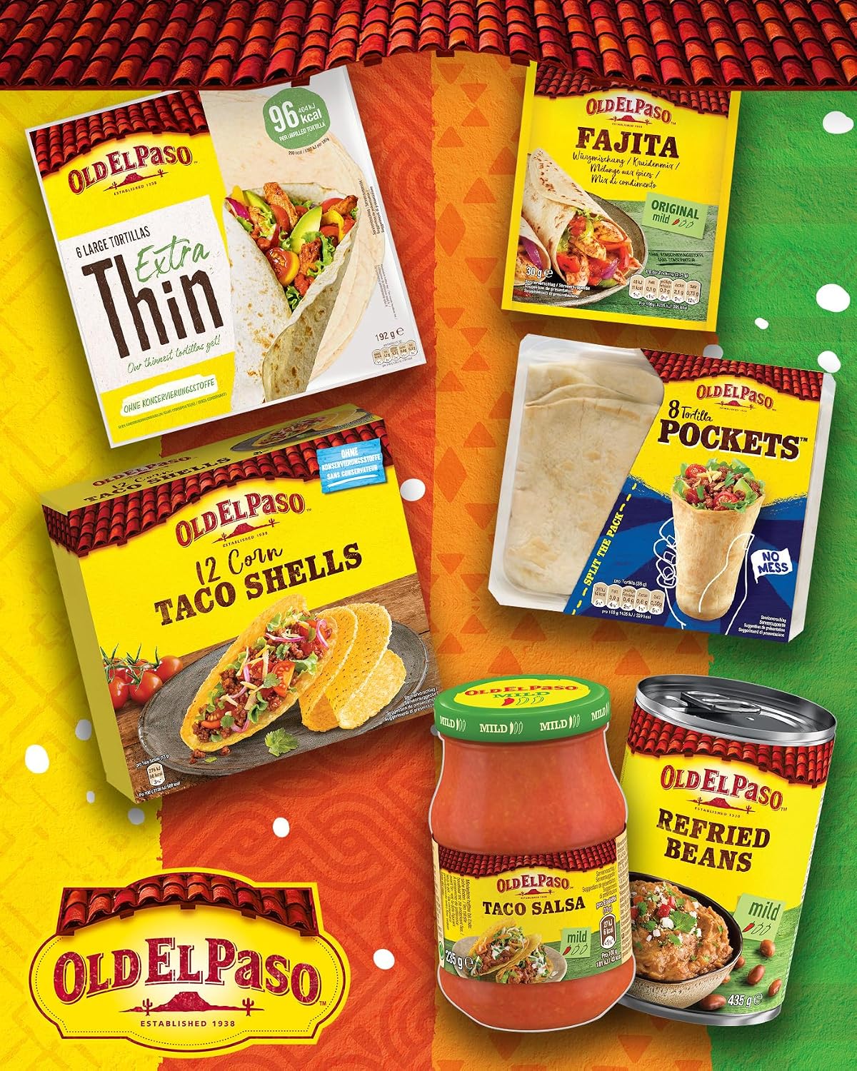 Detalle de Old El Paso Wrap Tortillas extra dünn (Ø 20 cm), 6 Stück – zum Befüllen von Tacos & Burritos