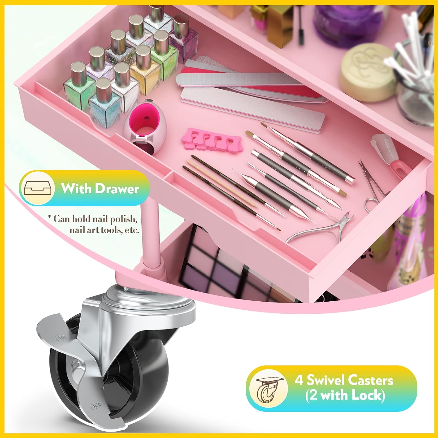 Thumbnail 2 de SUNALLY Makeup Cart Organizer 1 Drawer
