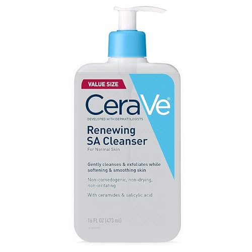 Detalle de CeraVe Renewing Salicylic Acid Cleanser: Gentle BHA Exfoliating Face Wash, 16oz