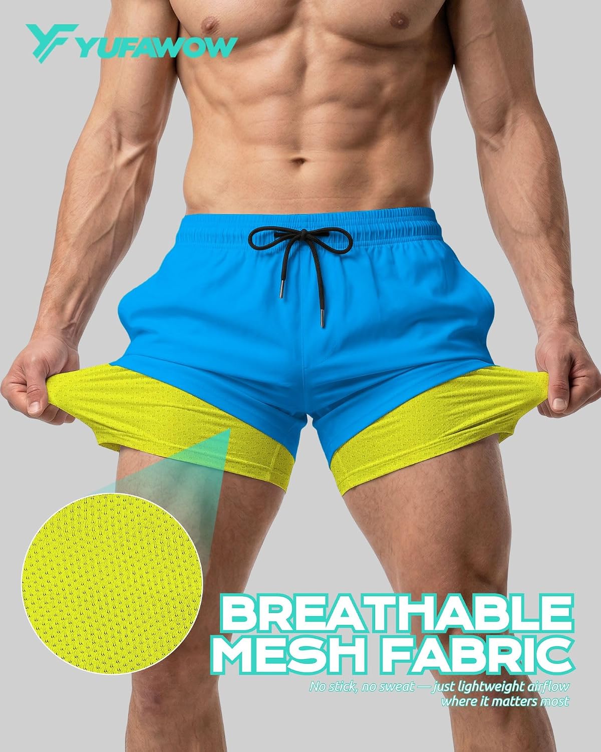 Detalle 1 de Yufawow Men's Swim Trunks with 7-Inch Length