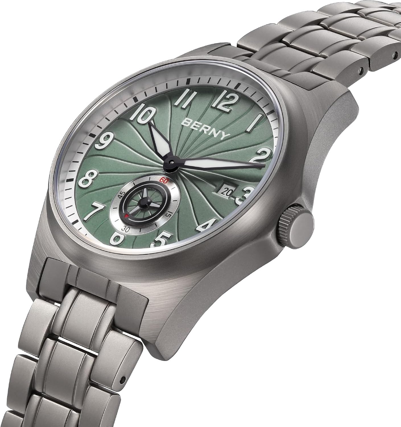 Detalle de BERNY Titanium Herrenuhr Automatikwerk – robustes Titan-Design mit 10 ATM