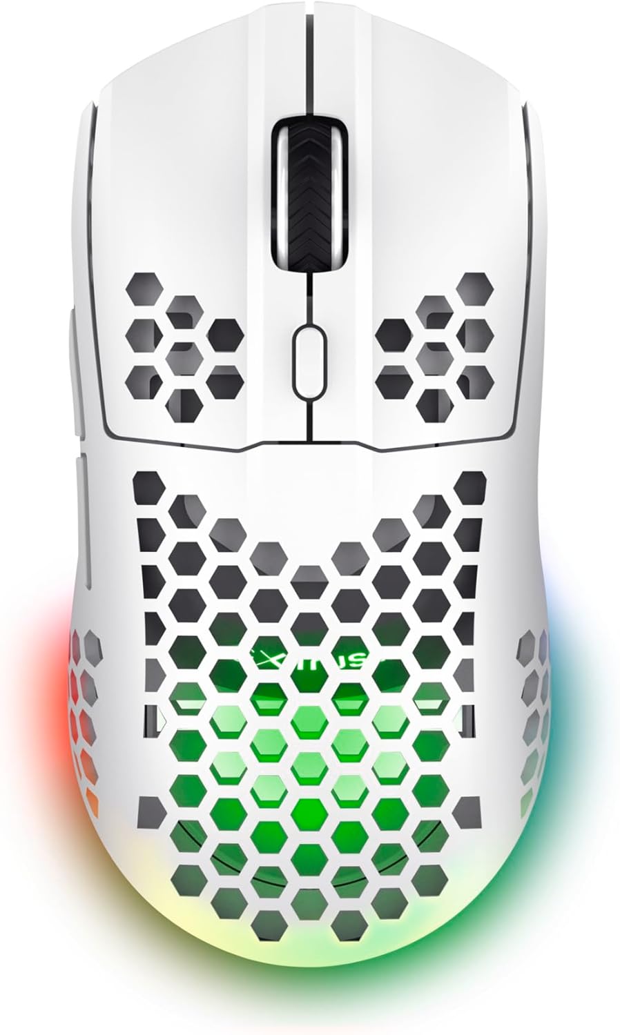 Detalle de GXTrust 929W Helox: mouse gaming wireless superleggero da 75 g con DPI 800-4800 e batteria fino a 80 h
