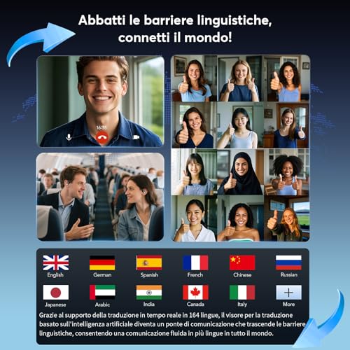Thumbnail 2 de Paekole AI Cuffie Traduzione Simultanea Bluetooth 6.1 Wireless – Open-Ear, 80 Ore di Riproduzione