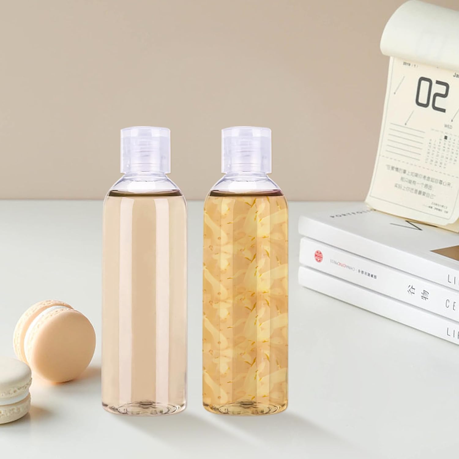 Detalle 2 de Trukafie reisflessen van 100 ml, set van 10 met trechter en lekvrije doppen