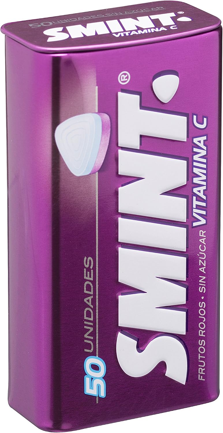 Detalle 1 de Smint Tin Frutos Rojos 🍬 Sin Azúcar, 12 x 35 g