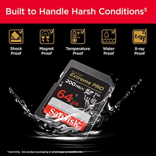 Detalle de SanDisk 64GB Extreme PRO SDXC UHS-I U3 V30 con RescuePro Deluxe