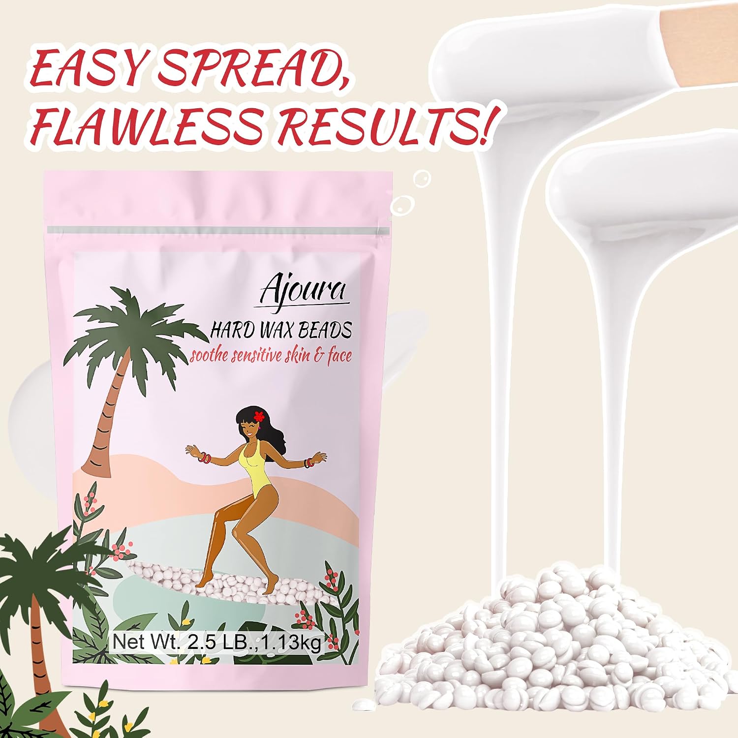 Detalle de Ajoura 2.5 lb Unscented Hard Wax Beads for Full-Body Hair Removal