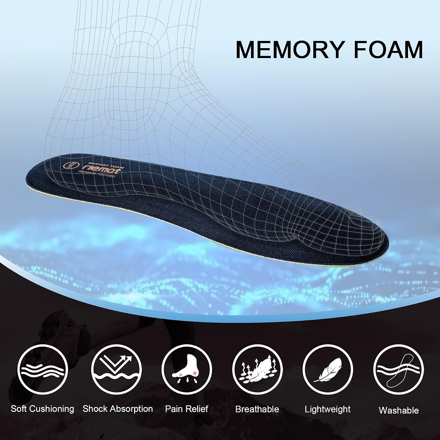 Thumbnail 6 de Riemot Memory-Foam Einlegesohlen für Damen & Herren – für Sneaker, Stiefel und Sport
