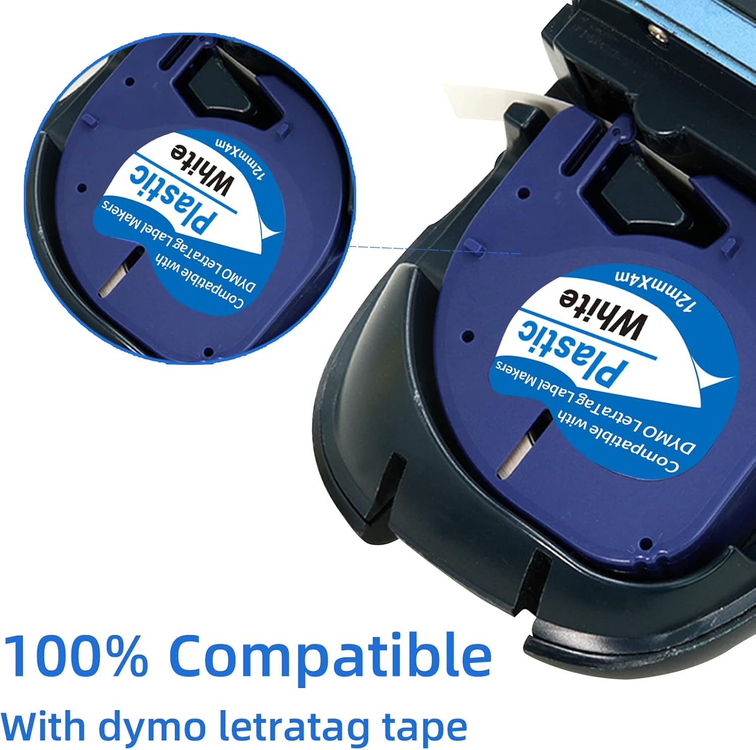 Thumbnail 2 de Dymo 91201 label tape 12mm x 4m for Letratag 🏷️