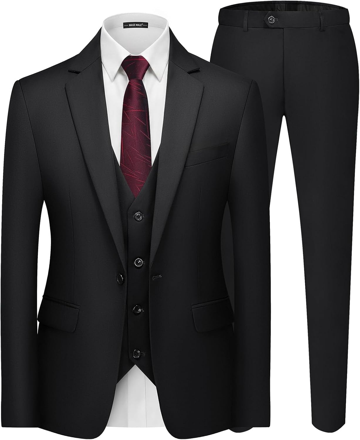 Detalle de MAGE MALE Men's 3-Piece Suit Polyester Blend