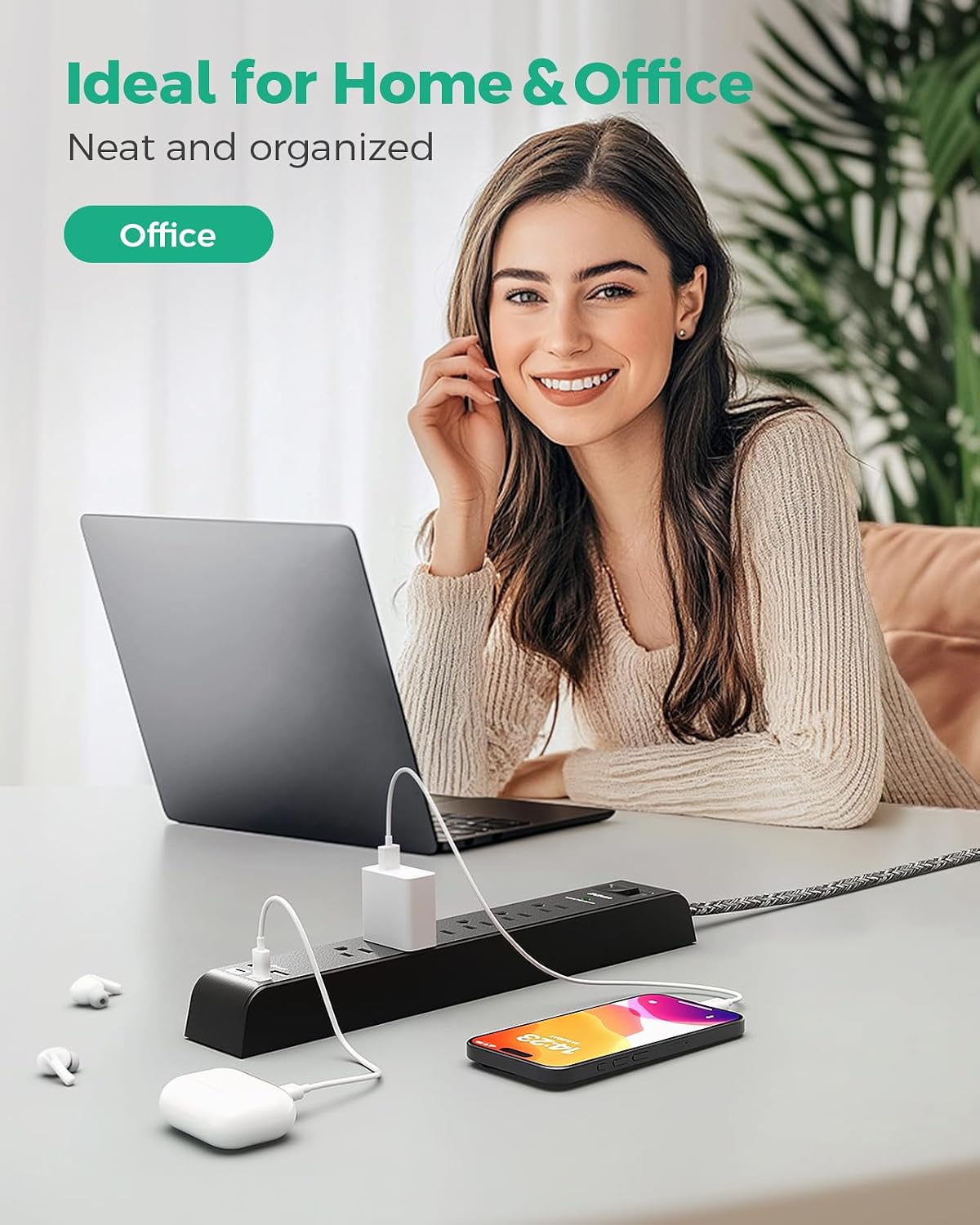 Thumbnail 6 de mifaso THU6046 2-Pack Surge Protector Power Bars, 6 Outlets and 4 USB Ports