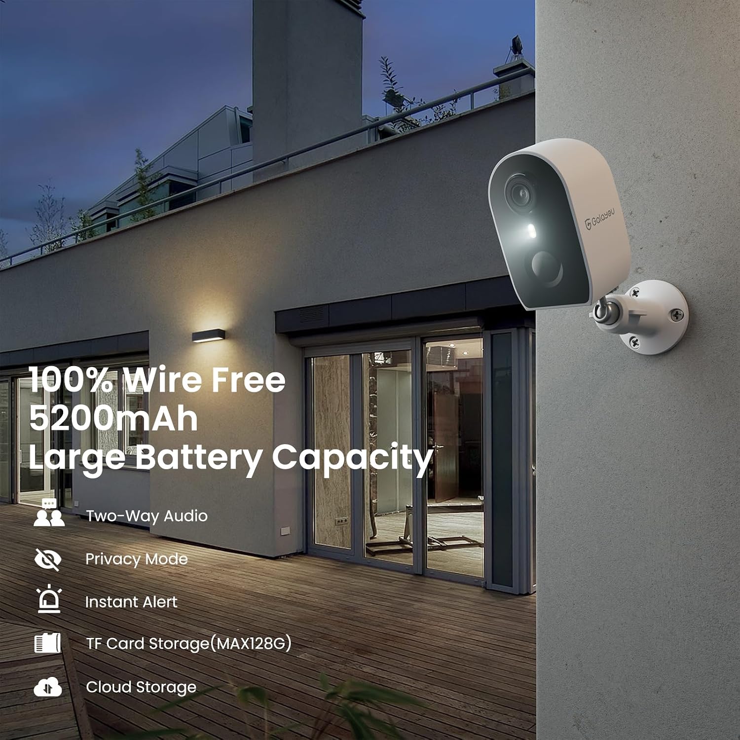 Detalle 2 de GALAYOU Security Camera Outdoor Wireless 2K