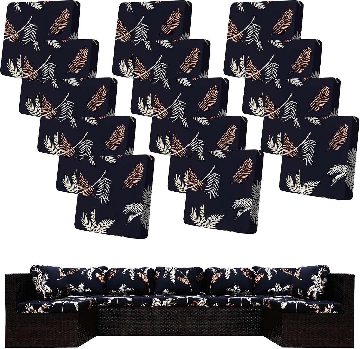 Detalle de Outdoor Cushion Covers, 14-Piece Set