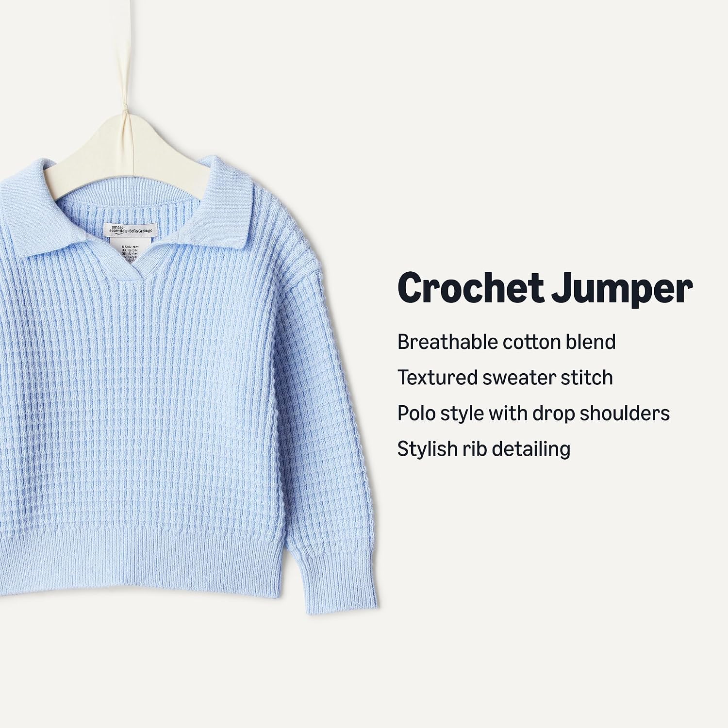 Detalle de Amazon Essentials x Sofia Grainge Mummy & Me Cotton Crochet Jumpers & Tank Sets