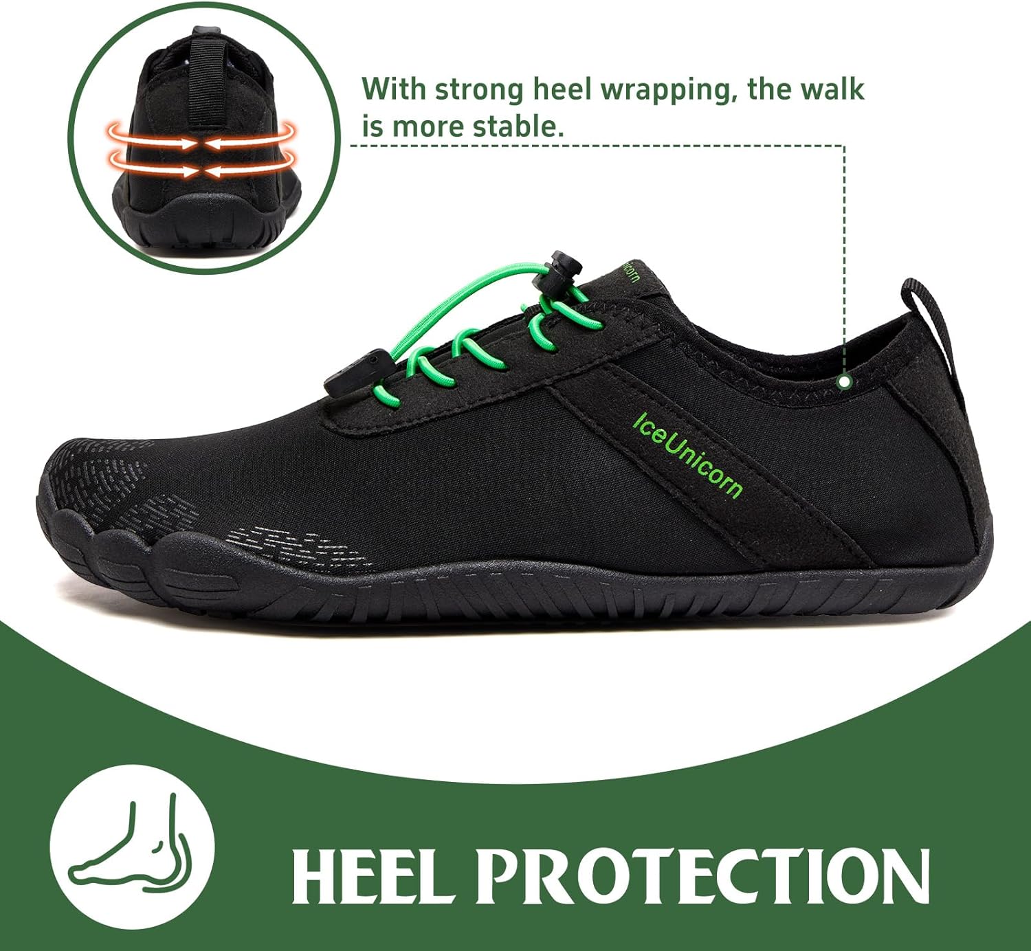 Detalle de IceUnicorn Barfuß Schuhe Damen & Herren – atmungsaktiv, wasserableitend und barfußnahes Walking