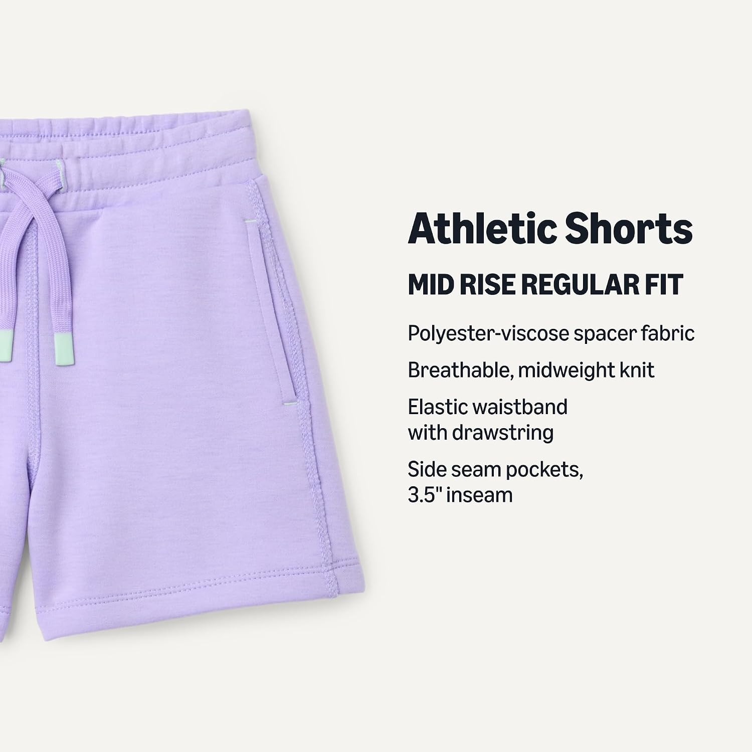Detalle de Amazon Essentials Girls' Athletic Regular Fit Workout Shorts with Pockets