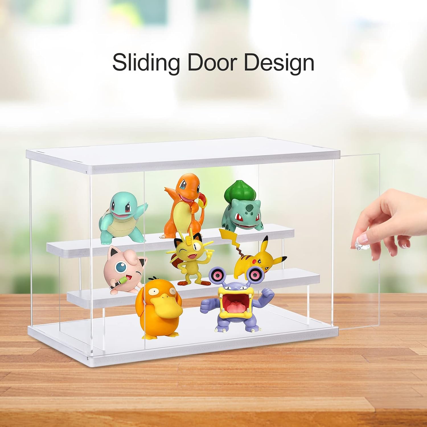 Detalle de FHMIDIC Acryl Vitrine: Transparente Schaubox mit 2 Leiterregalen für Sammlerstücke