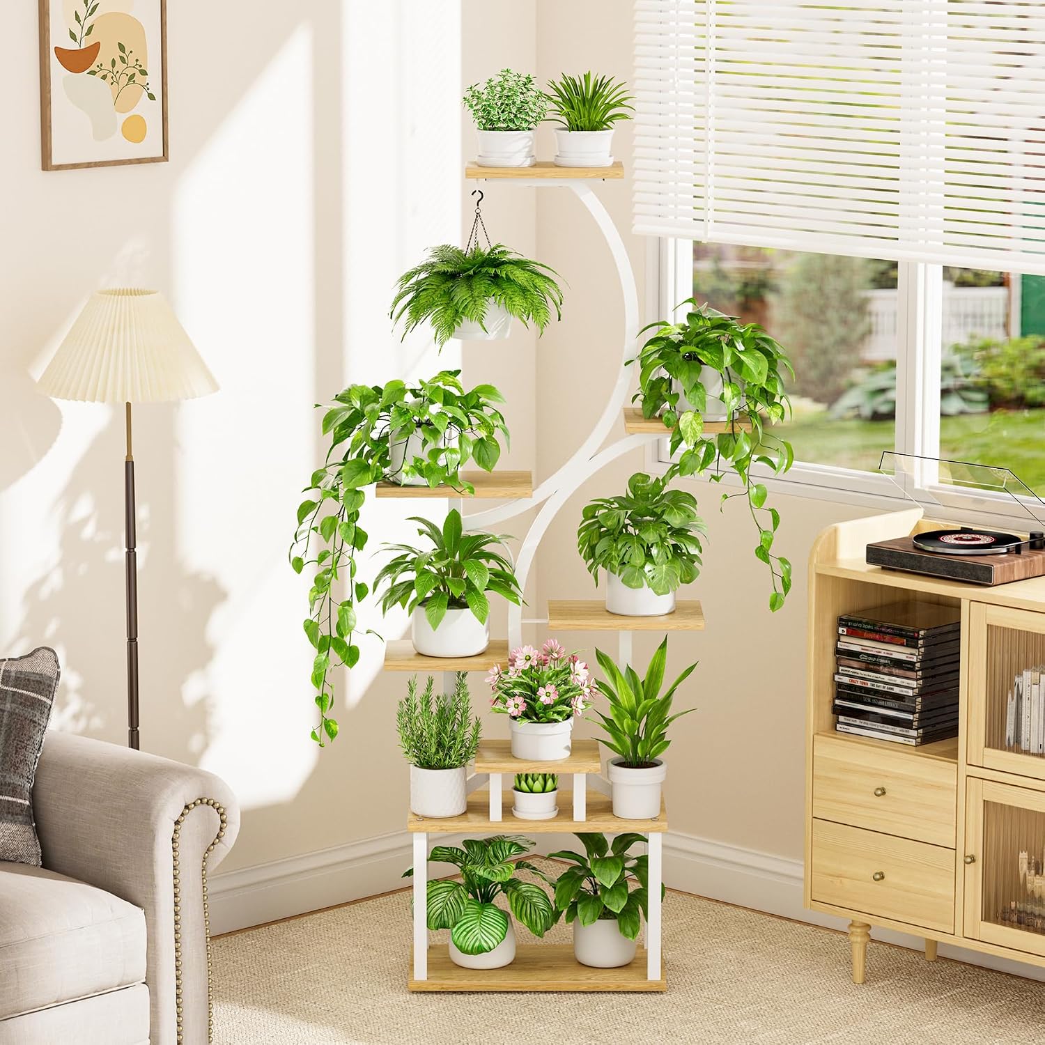 Thumbnail 4 de BACEKOLL BK251217-2 8-Tier Indoor Plant Stand with Grow Lights, 62-Inch S-Shape