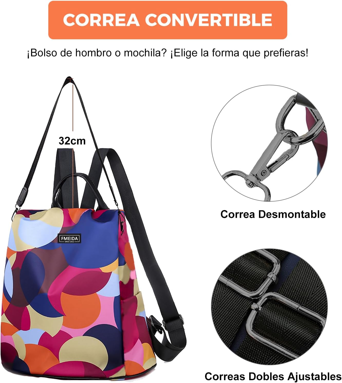 Thumbnail 6 de Fmeida Mochila Antirrobo Mujer 32x15x33 cm