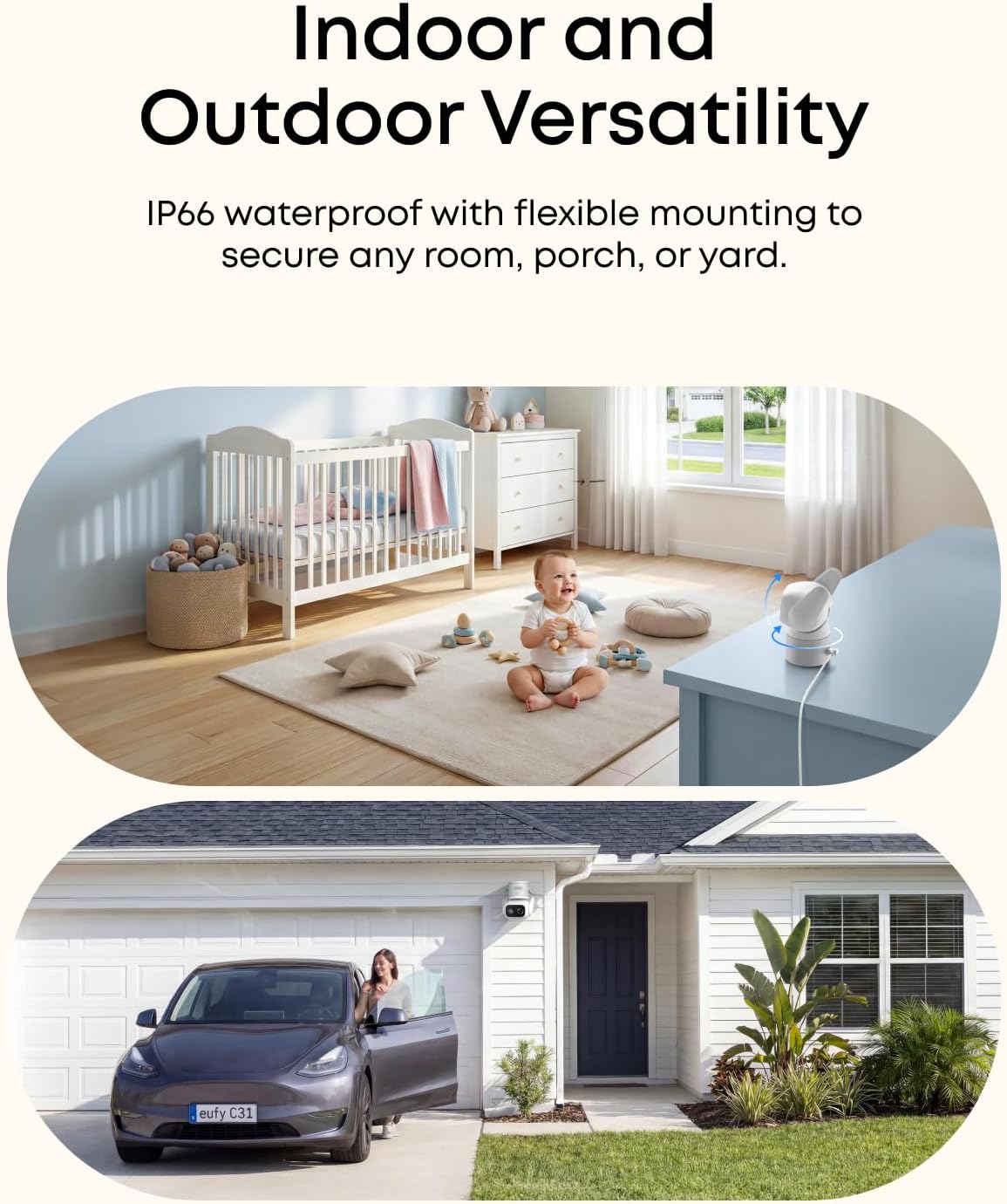 Detalle 2 de eufy Security Camera C31 2-Pack: 360° Indoor/Outdoor Coverage with 24/7 Local Recording