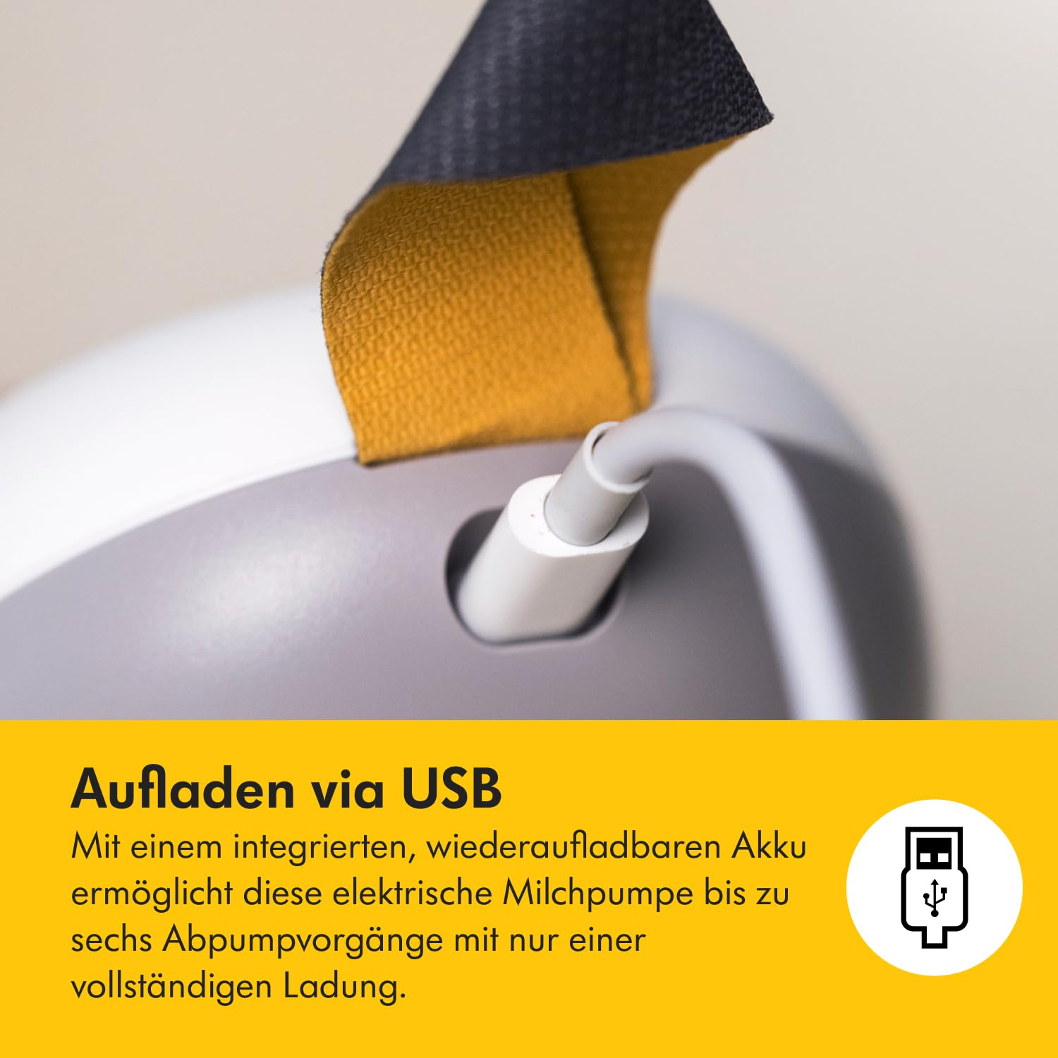 Detalle de Medela Solo Elektrische Einseitige Milchpumpe – leiser Betrieb, USB-Aufladung & PersonalFit Flex