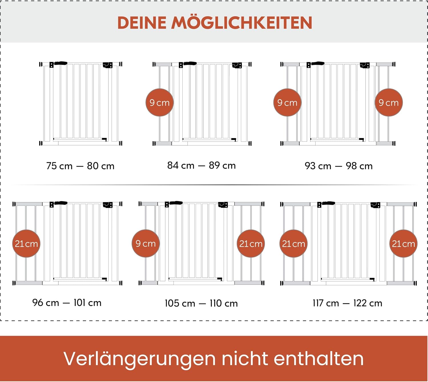 Thumbnail 6 de hauck Open N Stop 2 Dunkelgrau: Klemmi Gitter für Innen 75–80 cm Breite, 77 cm hoch