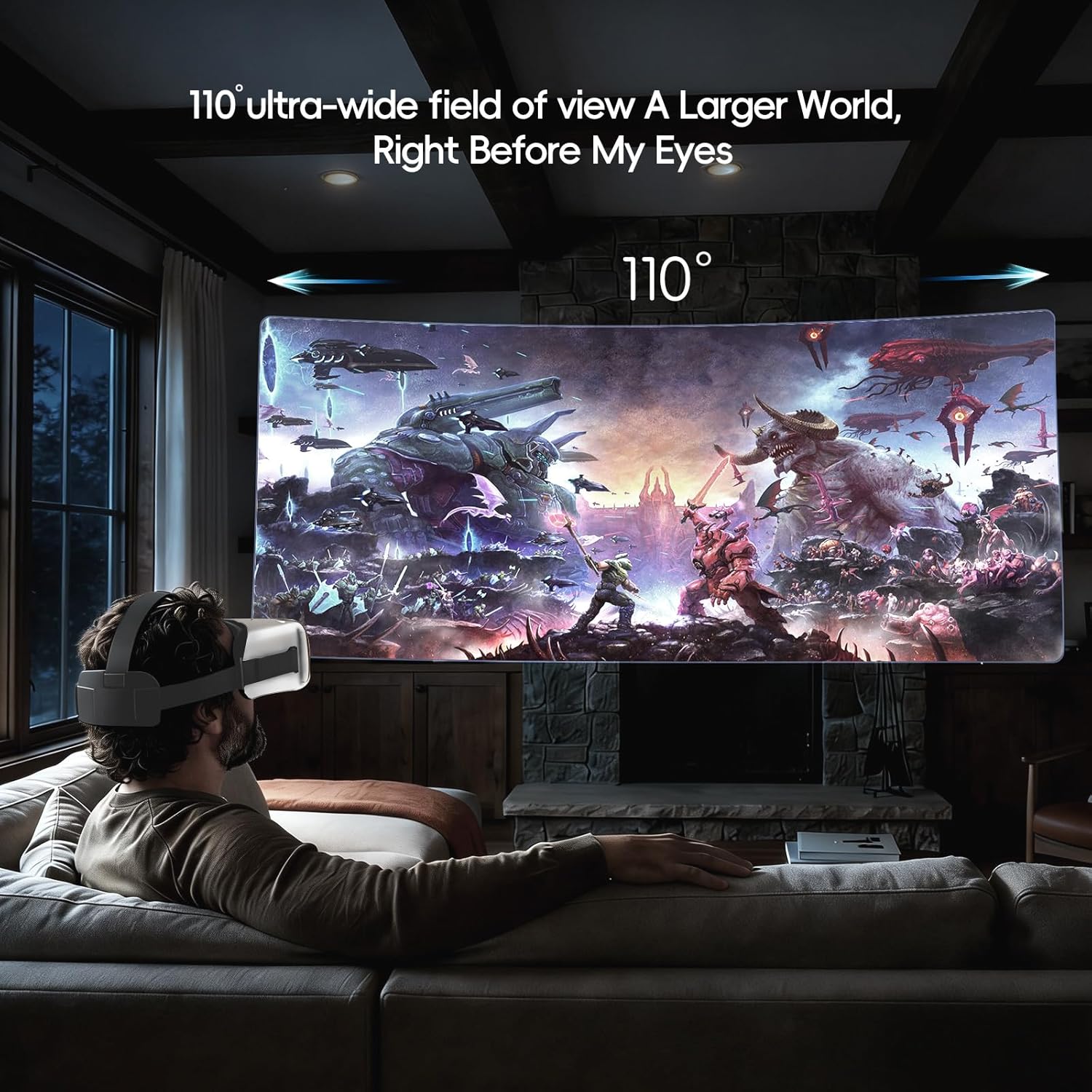 Thumbnail 4 de DESTEK V5 VR Headset for Phone with Bluetooth Remote Controller (Anti-Blue HD Lenses) – White