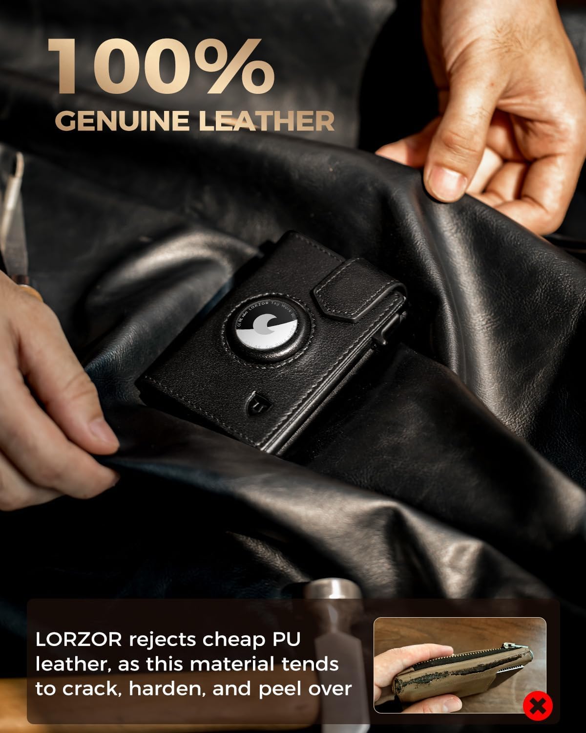 Thumbnail 3 de LORZOR Airtag Wallet Slim Magnetic Closure with XXL Coin Pocket