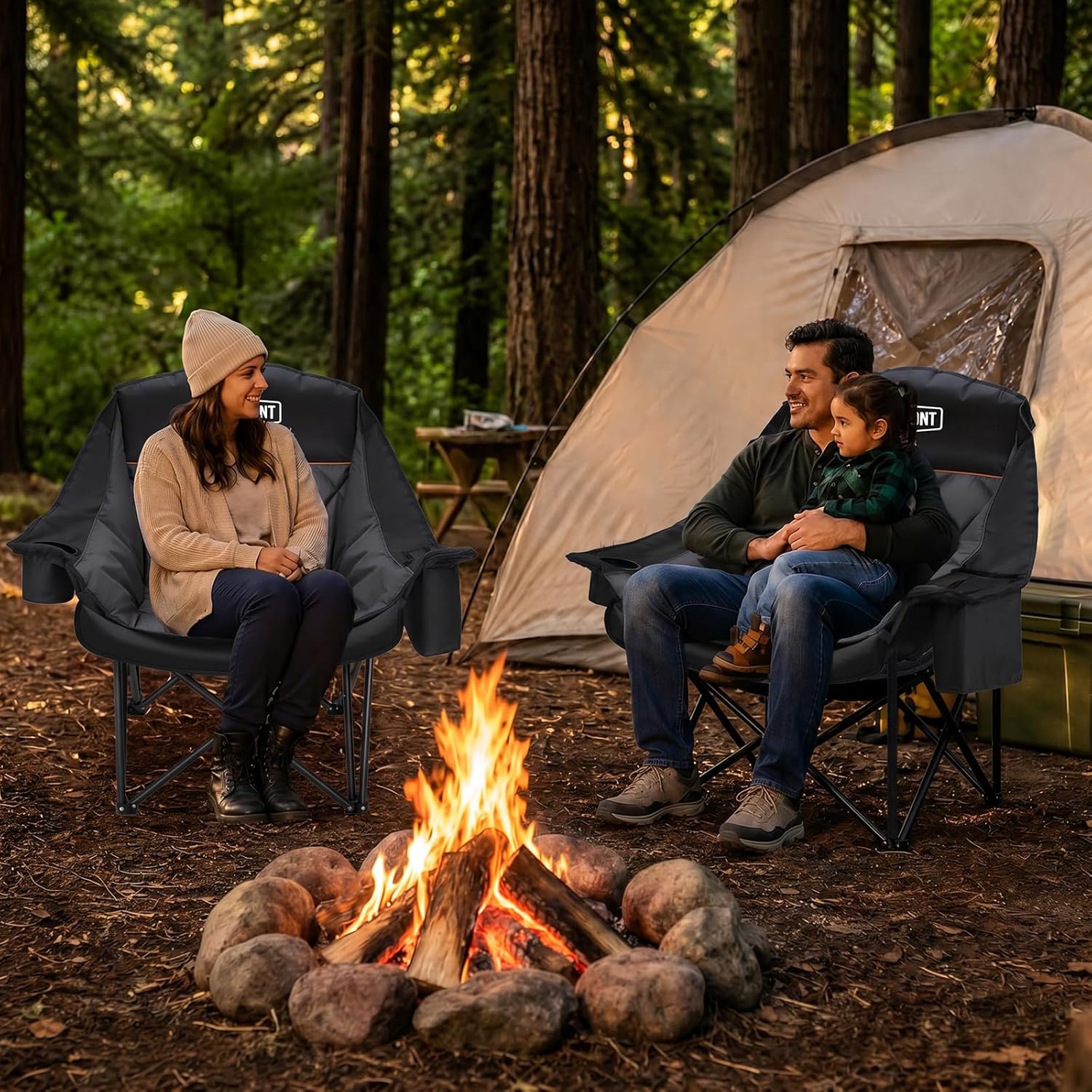 Detalle de Overmont Oversized XL Camping Chair for Adults – 2-Pack