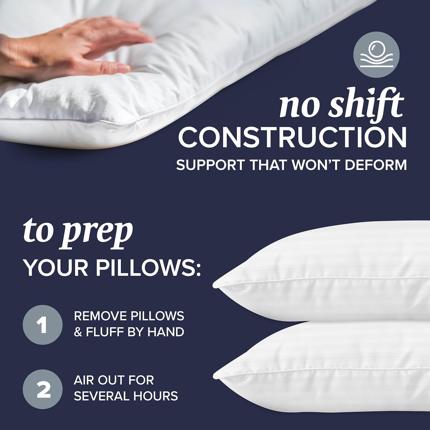 Detalle 2 de Beckham Hotel Gel Pillow Collection, Luxury Plush, 2 Pack