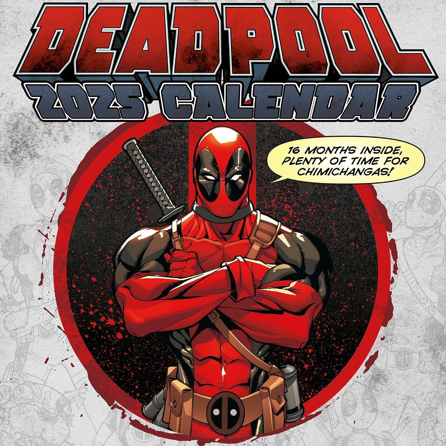 Detalle de Deadpool 2025 – kalendarz typu piramida 30 × 30 cm z ilustracjami