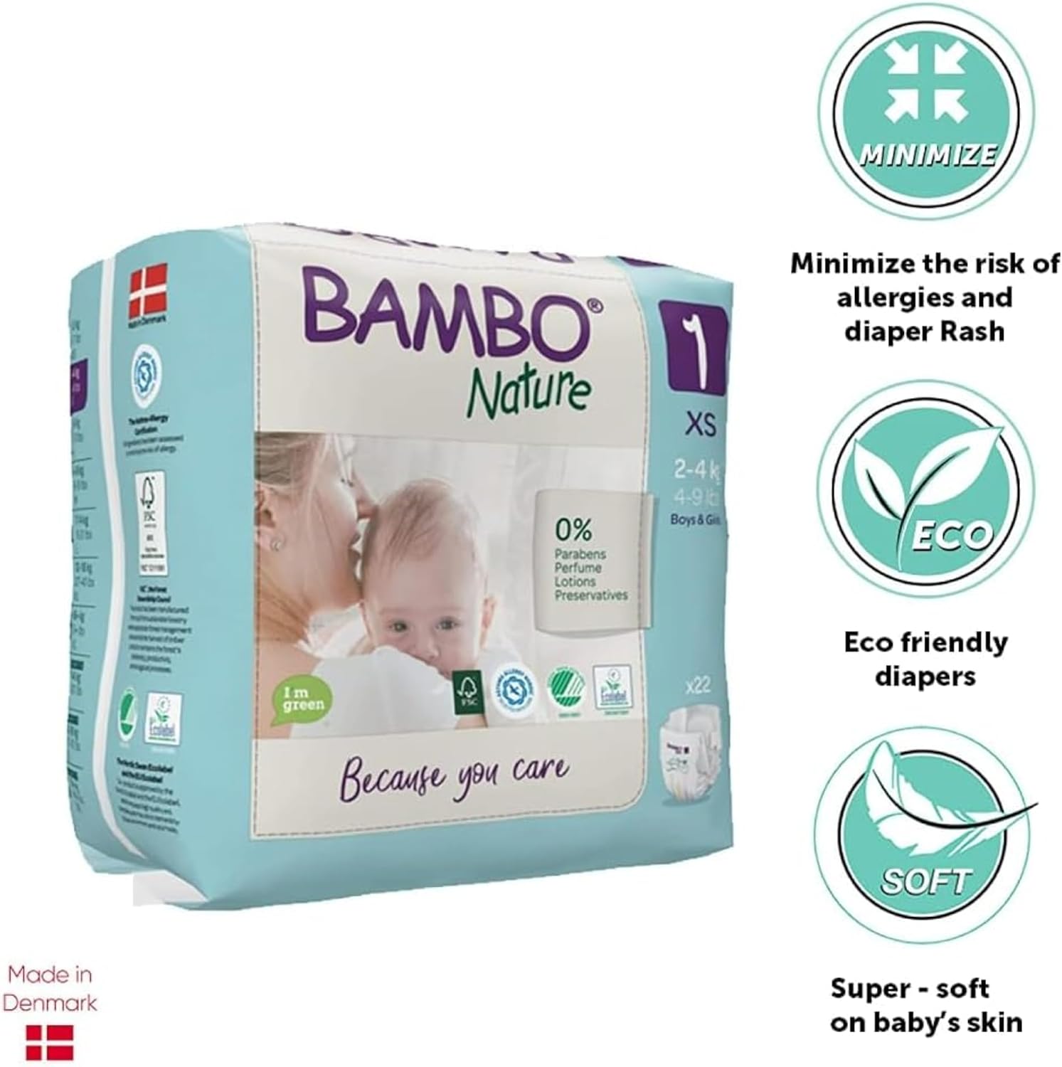 Thumbnail 3 de Bambo Nature Premium Eco Nappies Size 1 (2-4kg) – Safe, breathable nappies with eco credentials