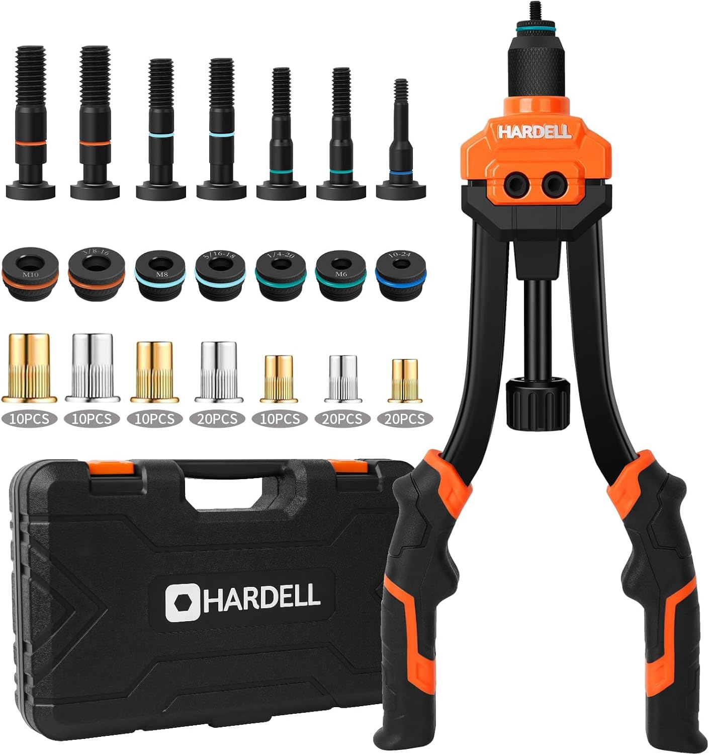HARDELL Rivet Nut Tool Kit 14" with 80pcs rivet nuts 🛠