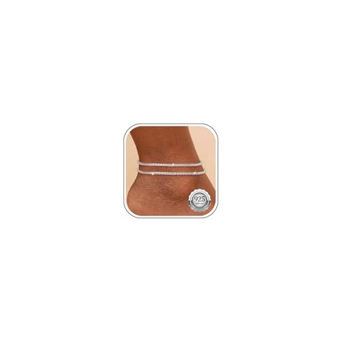 Thumbnail 7 de Kenivira Sterling Silver Anklets: Dainty Layered Waterproof Adjustable Beach Anklet for Women