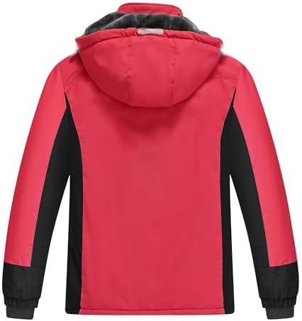 Detalle de MoFiz Boys' Snowboarding Jacket, Waterproof Fleece-Lined Hood