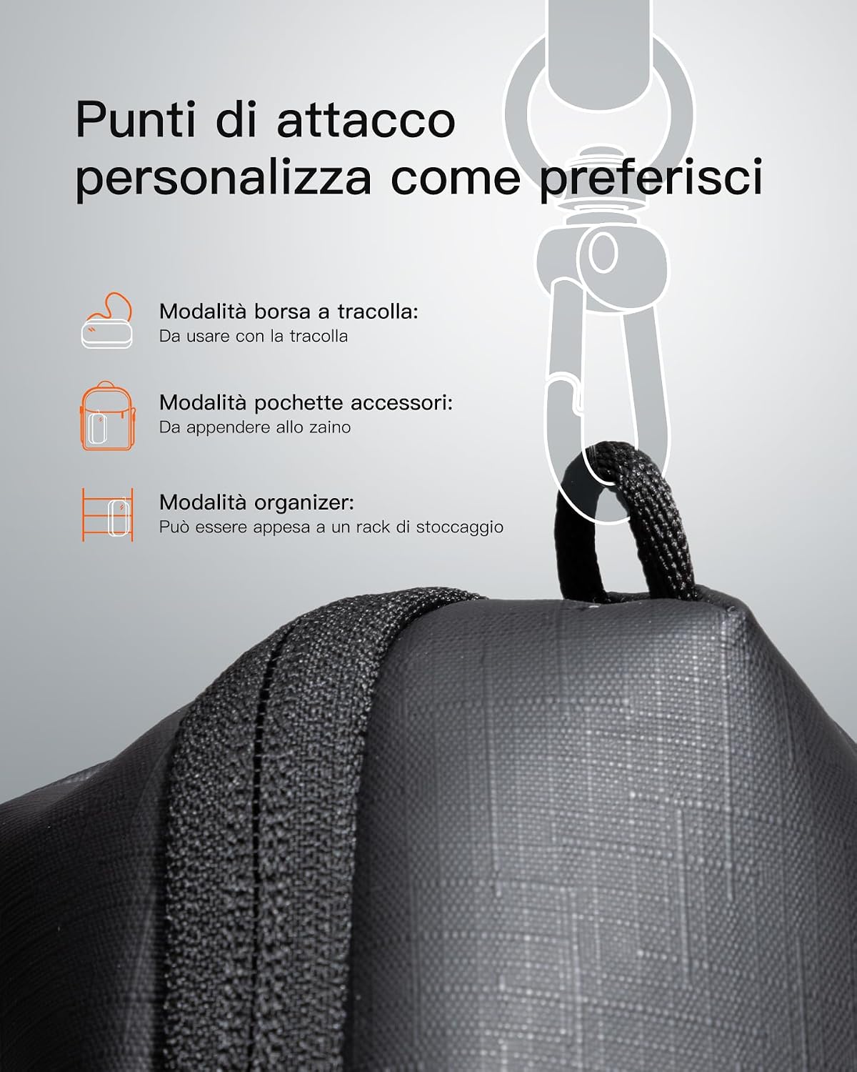 Detalle 2 de Inateck Organizer Elettronico Portatile: Borsa da Viaggio Resistente agli Spruzzi 2 L, 6 Sezioni