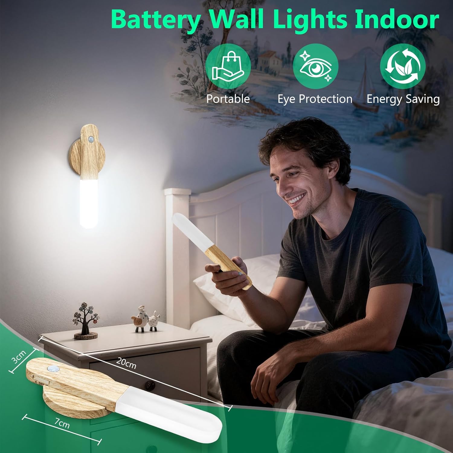 Thumbnail 6 de Toowell 3-Pack Motion Sensor Stair Lights (Rechargeable Wall/Night Lights)