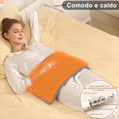 Detalle de Letitwell Termoforo Elettrico 30×60 cm: caldo morbido per schiena, collo, spalle e addome