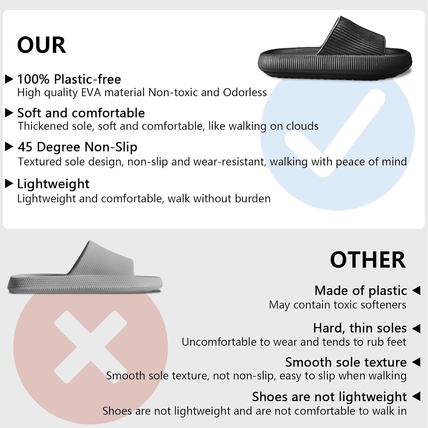 Thumbnail 6 de HEOAARG Chaussons antidérapants pour homme & femme « nuage » à séchage rapide