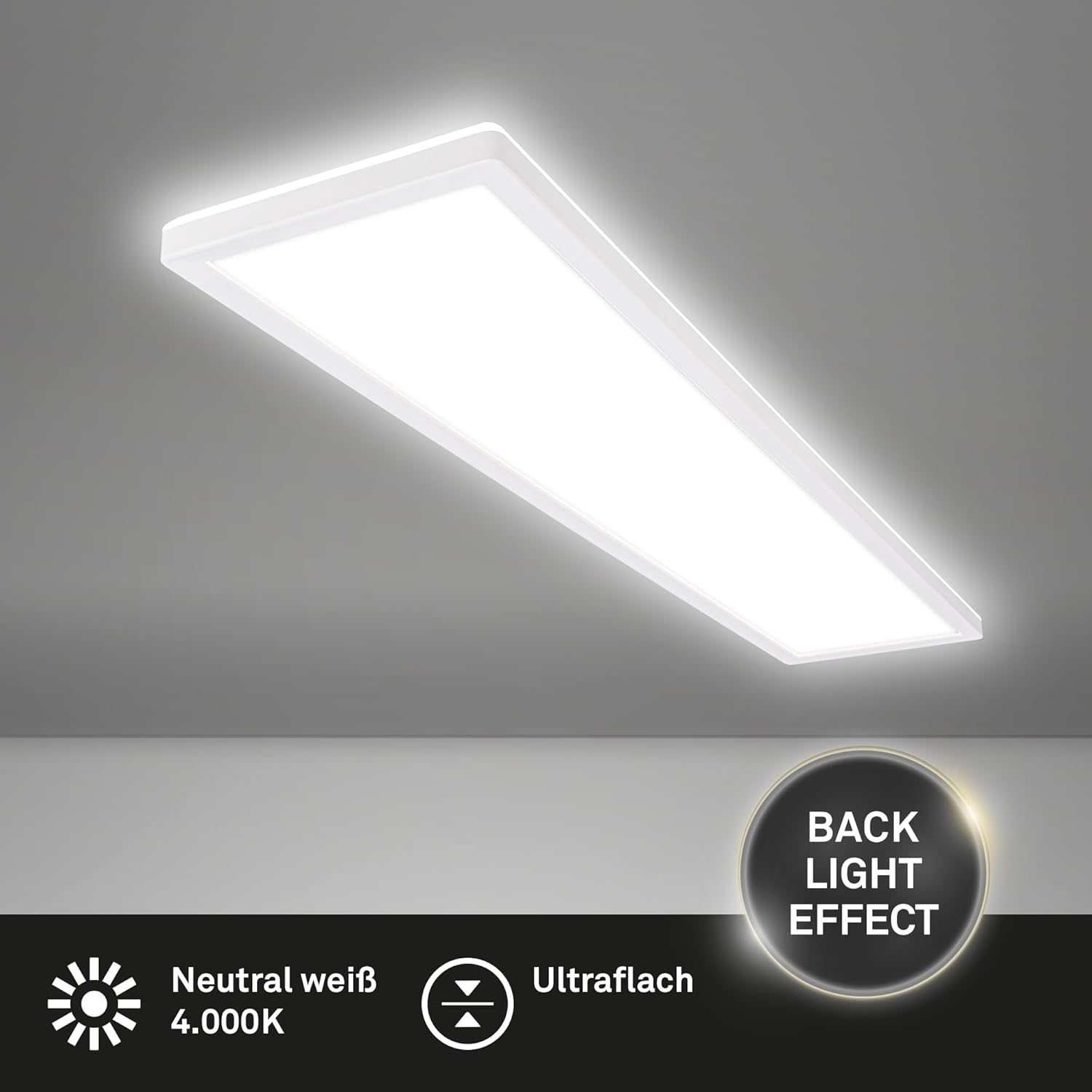 Thumbnail 1 de BRILONER LED Deckenlampe 98 cm – flaches Panel mit indirektem Licht, 36 W, 4800 lm, neutralweiß (4000 K)