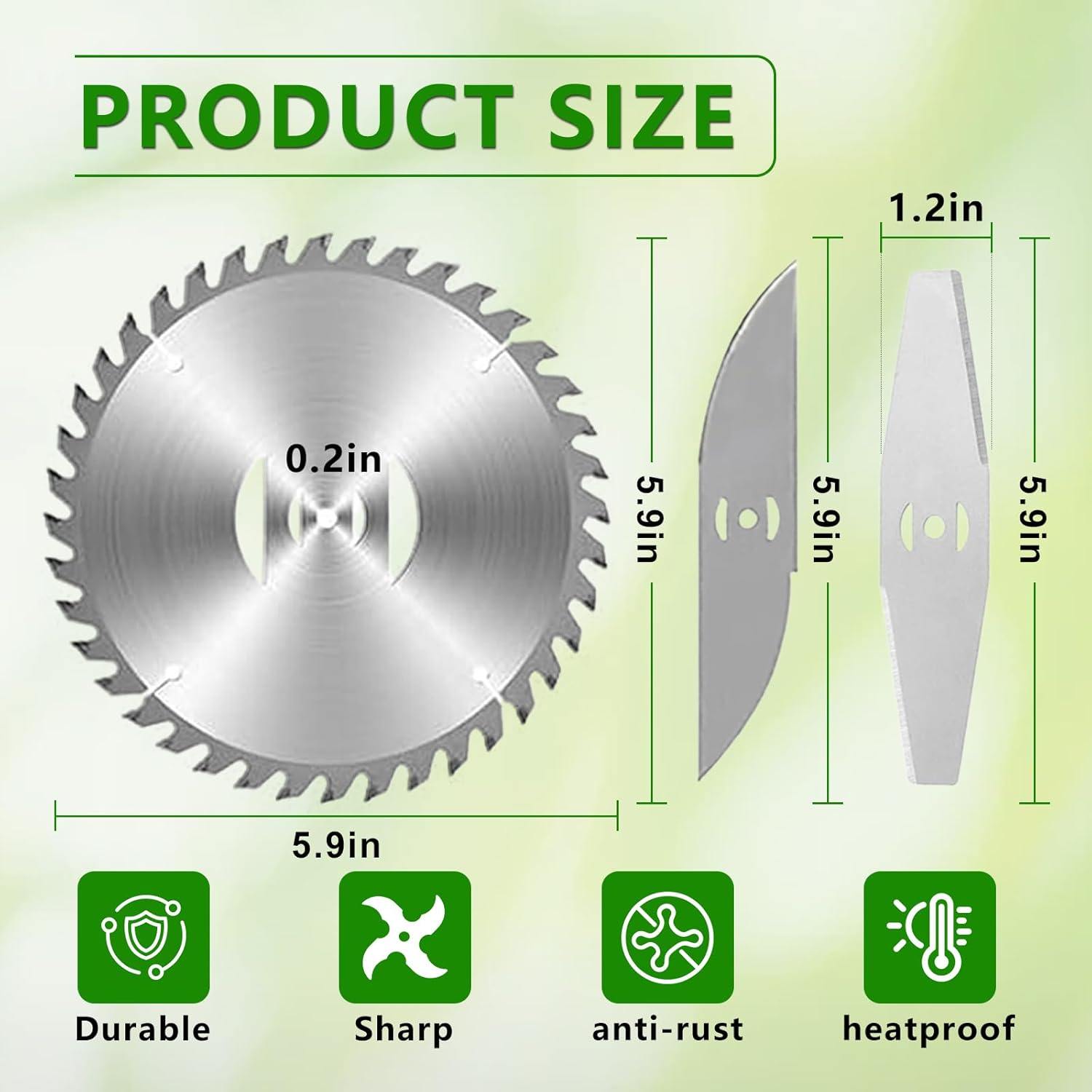 Detalle de 5 Pack Cordless Strimmer Blades – Metal Weed Wacker Replacement Blades Set for Garden Maintenance