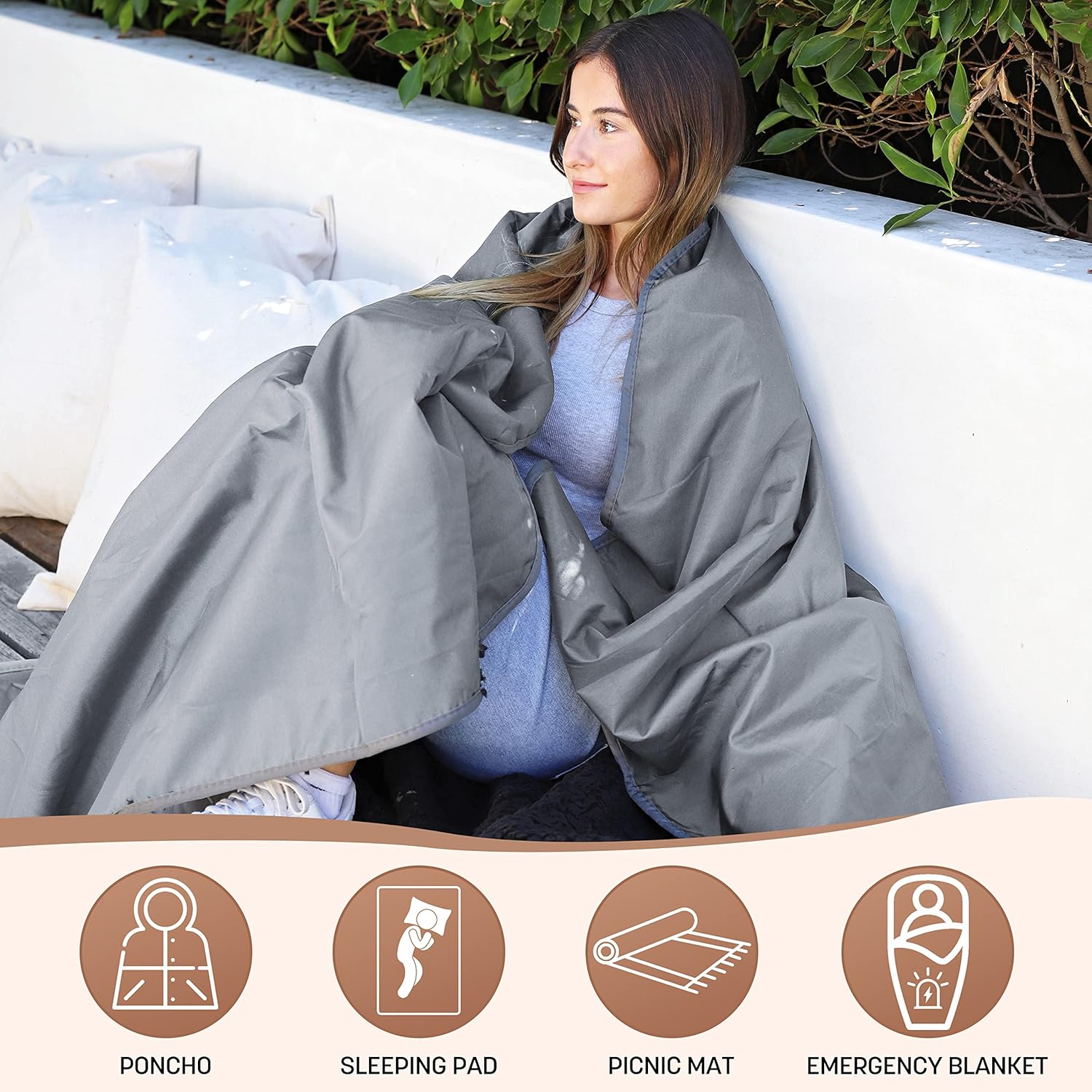 Thumbnail 5 de Kato Tirrinia wasserdichte Outdoor-Decke – 130 × 150 cm, Sherpa-Futter, wasserdicht & windfest