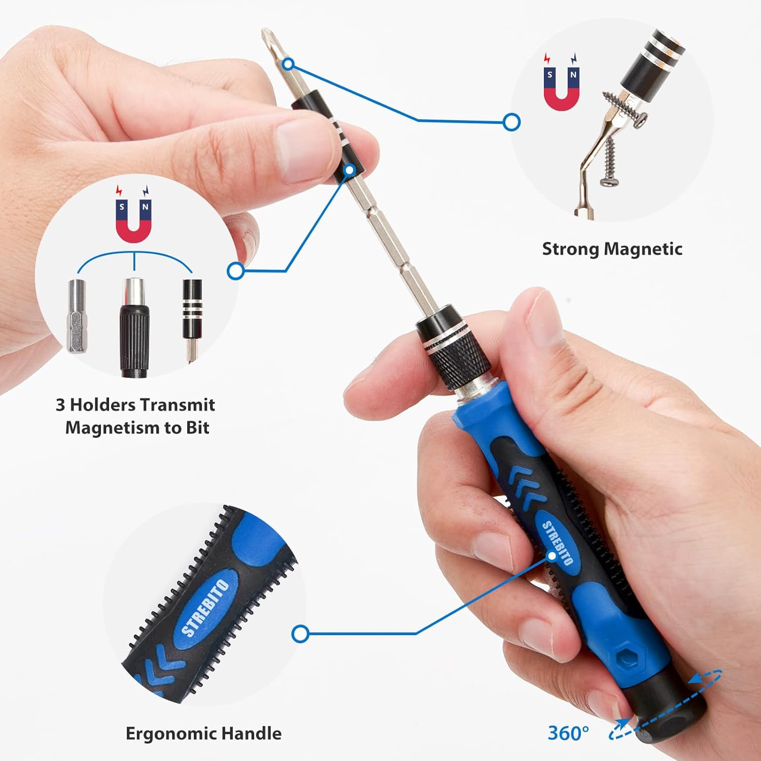 Thumbnail 2 de STREBITO Electronics Precision Screwdriver Set 142-Piece 🧰