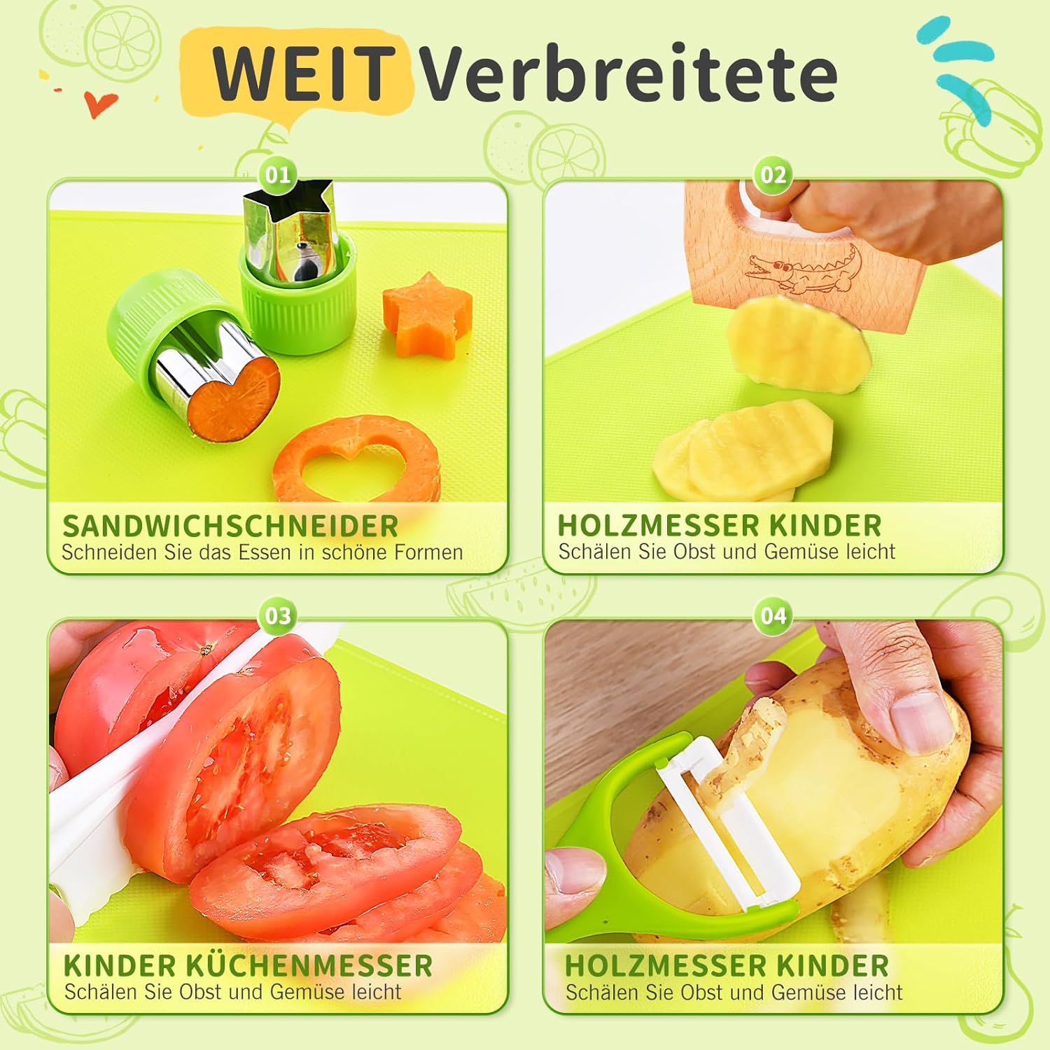 Thumbnail 3 de Kindermesser 17‑teiliges kindersicheres Kochset 🍴