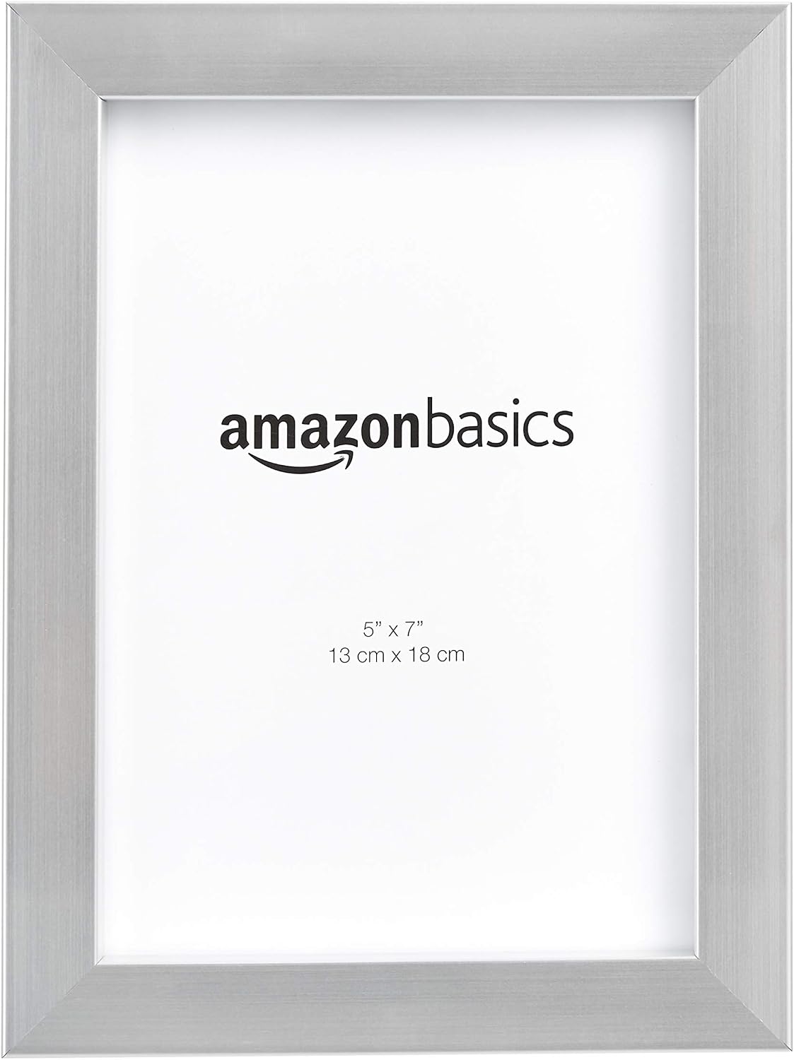 Detalle de Amazon Basics Rectangular Photo Frame, Nickel, 2-Pack – 13 x 18 cm